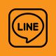 A line logo with an orange background